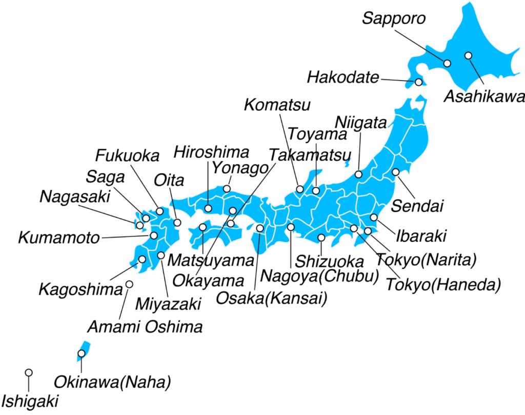 Japan Airport Map JELCY
